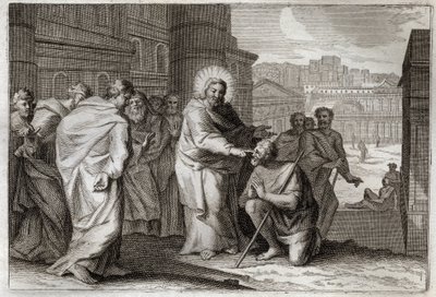 Royaumont Bible, New Testament: The Blind Does. Jesus Christ Miraculously Heals the Blind by Unknown artist