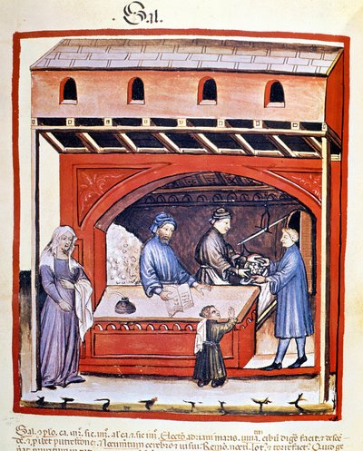 Sale of Salt, extract of Tacuinum Sanitatis by Unknown artist