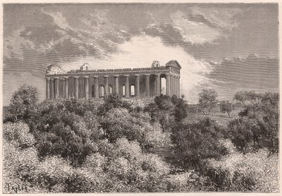 Side view of the ancient Hellenic Temple of Concord in Agrigento, Sicily, Italy by Unknown