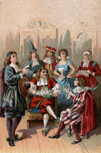The Theatre in the Ages: Jean Baptiste Poquelin, known as Moliere, and His Troupe by Unknown Artist