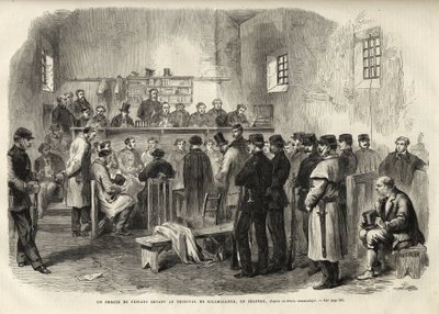 The Fenian Insurrection, Inquest on Mr Cleary in the Courthouse at Kilmallock - 1867 by Unknown artist