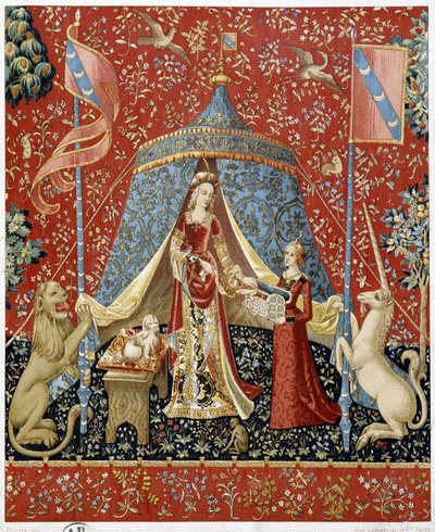 The Lady with the Unicorn. Reproduction of a tapestry dating back to 1500 - facsimile by Unknown artist