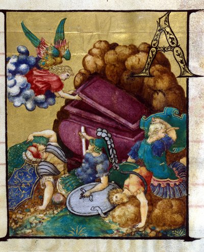 The Empty Tomb. Miniature in a 15th century choir, Church of the Crowned Virgin of Lodi by Unknown artist