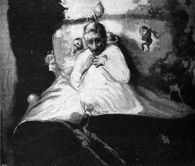 The fear of ghosts (a man in bed thinks he is assaulted by imaginary creatures). by Unknown artist
