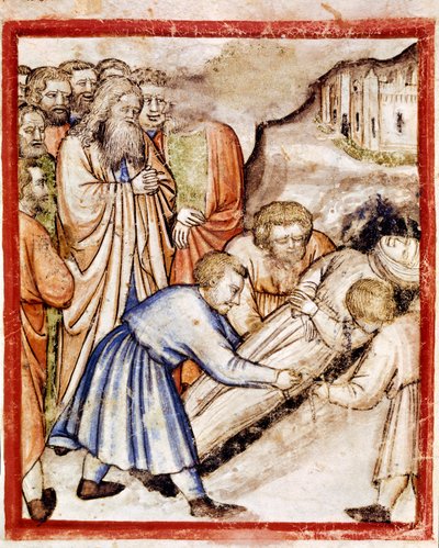 The funeral of Sarah Miniature from codex 212 (or padovano codice or Bible of Padua) by Unknown artist