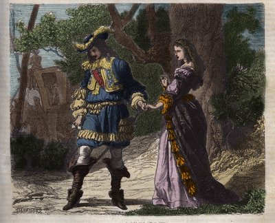 The last interview of Marie Mancini with Louis XIV before his departure from the court to Brouage on 22 June 1659 - Illustration from the 