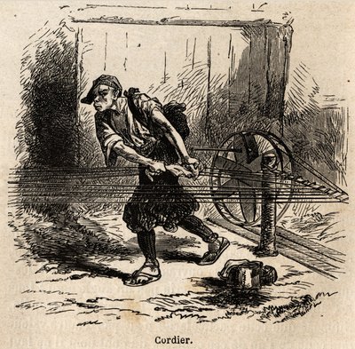 The Rope Maker, Engraving to Illustrate the Voyage to Japan by Aime Humbert by Unknown artist