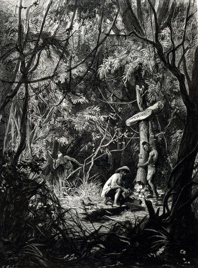 The tomb of the explorer Henri Mouhot in Indochina. by Unknown artist