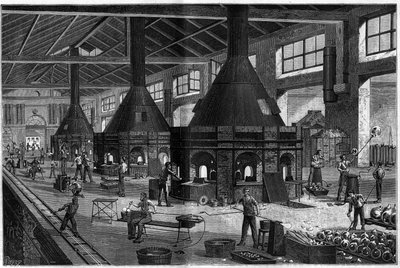 The whole glassware of MM Appert brothers, showing the work of the new process of blowing glass by air compresses by Unknown artist