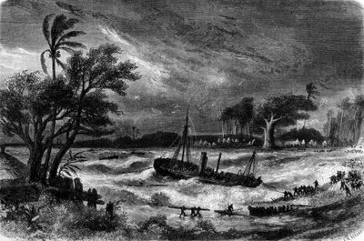 Tide wave in Rufisque (Senegal) in the 18th century by Unknown artist