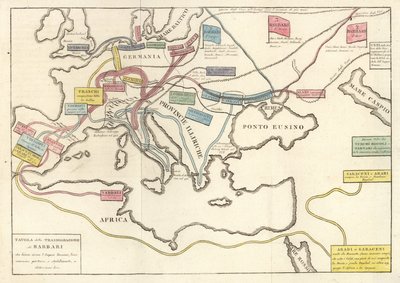 Transmigrations of the barbarian tribes that invaded the Roman Empire by Unknown artist
