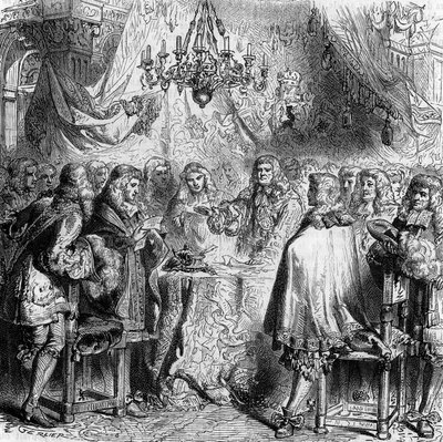 Treaty of Aix-la-Chapelle. Signed on 2 May 1668 Between France and Spain, Ending the War of Devolution and Giving Flanders to France. Engraving from 1866 by Unknown artist