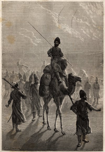 Turkish Prisoners Taken to Teheran, Engraving to Illustrate 