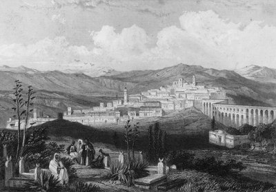 View of Medeah, ancient Roman fortress, in Algeria in the 19th century, in 