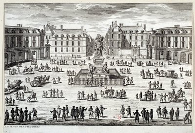 View of Place des Victoires in Paris with the statue of Louis XIV by Unknown artist