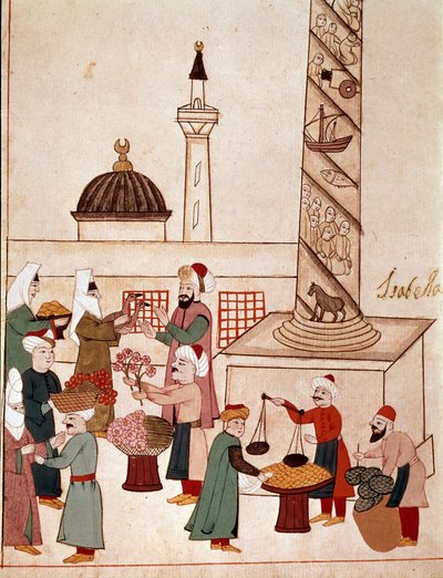 View of a Bazaar in Constantinople by Unknown artist