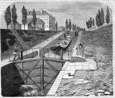 View of the Canal Saint Martin in the vicinity of Paris by Unknown artist