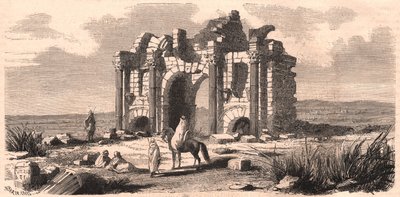 View of the Roman triumphal arch called Trajan in Algeria by Unknown