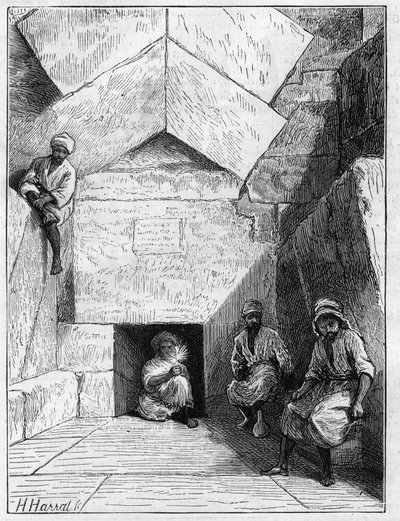 View of the entrance to the pyramid of Kheops in Giza, Egypt by Unknown artist