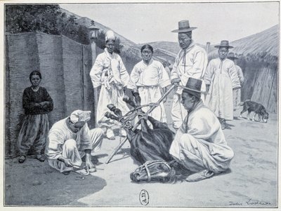 Way of fetching a horse in Korea by Unknown artist