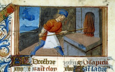 Zodiac Capricorn and Baker in His Oven by Unknown artist
