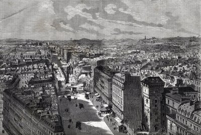 The Great Works of Haussmann - Transformations of Paris under the Second Empire, Paris Haussmannien (Boulevard, Haussmannien works) - The piercing of rue Etienne Marcel- from rue Turbigo to Place des Victoires - engraving in 
