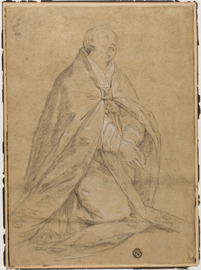 Kneeling Ecclesiastic Saint by Unknown Florentine