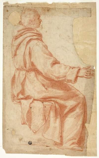 Seated Monk in Profile to Right by Unknown Florentine