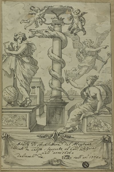 Frontispiece to Book of Architectural Studies by Unknown Italian