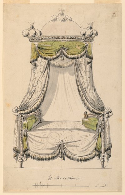 Design for a Bed in Roman Style, 1780 by Unknown artistUnknown artist