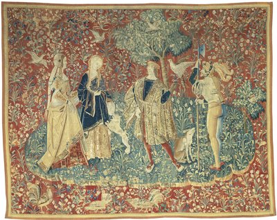 A Falconer with Two Ladies and a Foot Soldier by Unknown artist