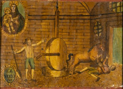 A Man Overthrown by a Horse (Ex Voto from the Late 18th Century) by Unknown artist