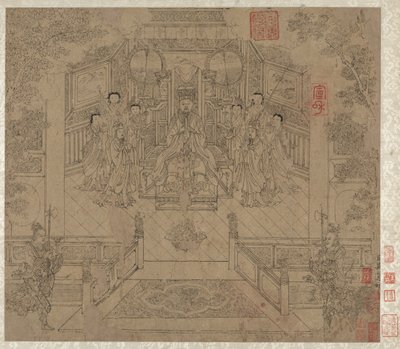 Album of Daoist and Buddhist Themes: Procession of Daoist Deities: Leaf 1 by Unknown artist