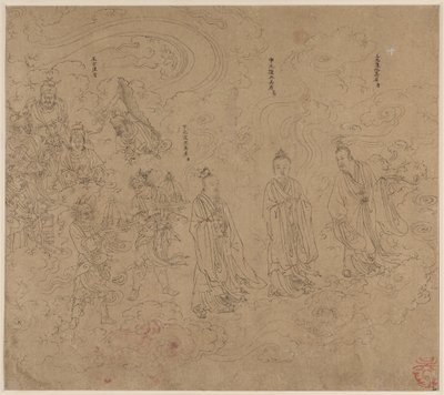 Album of Daoist and Buddhist Themes: Procession of Daoist Deities: Leaf 20 by Unknown artist
