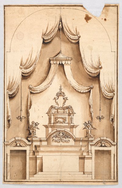 An Altar with a Structure for the Exhibition of a Cross, Probably a Holy Sepulchre by Unknown artist