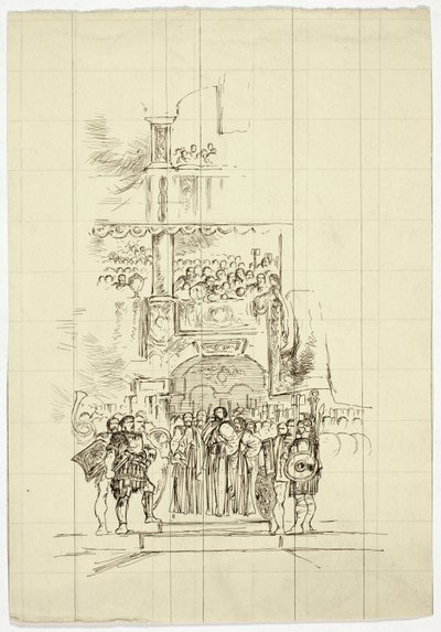 Assembly on Steps by Unknown artist