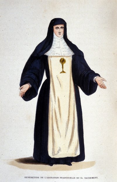 Benedictine of the perpetual adoration of the Blessed Sacrament, an order founded by Catherine de Bar in Paris in 1654. by Unknown artist