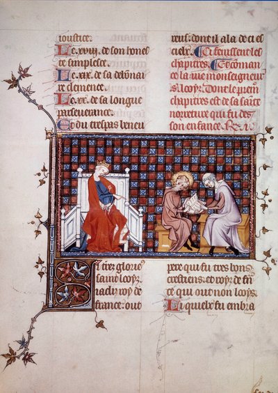 Blanche de Castille directing the education of her son Louis IX by Unknown artist