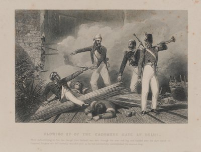 Blowing up of the Cashmere Gate at Delhi, Indian Mutiny by Unknown artist