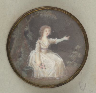 Button with Painted Lady by Unknown artist