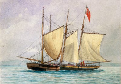 Captain H Wolman with HM 80th Foot capturing the Notorious Pirate Schooner Hanna Mercury Isld Oct 26th 1843 by Unknown artist