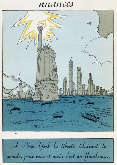 Cartoon of the Statue of Liberty in the United States: 