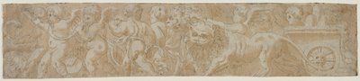 Chariot Drawn by Lions with Amorini (recto) by Unknown artist