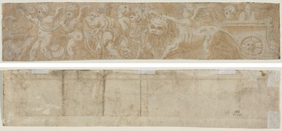 Chariot Drawn by Lions with Amorini (recto) Partial Architectural Study (verso) by Unknown artist