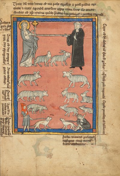Christ, a Monk, and Two Shepherds by Unknown artist
