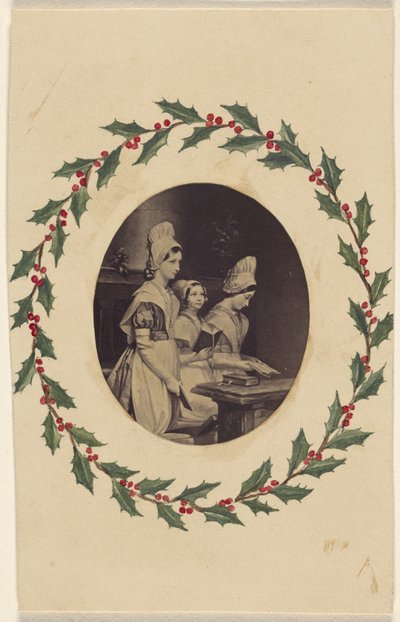 Copy of Painting Depicting Three Girls Reading by Unknown artist