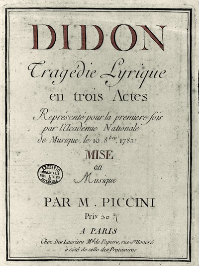 Cover of the libretto of the opera 