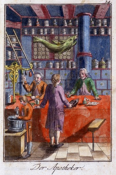 The Apothecary (Pharmacist) in His Workshop. From 