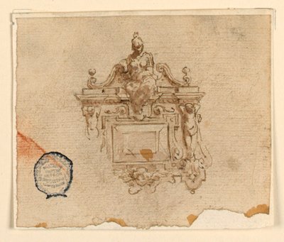 Design for Pendant with Woman in Helmet by Unknown artist