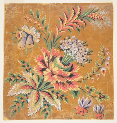 Design for a Woven or Embroidered Corner Motif by Unknown artist